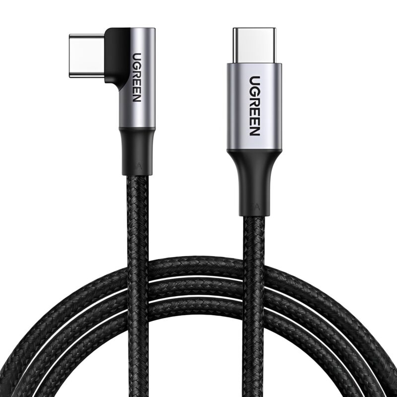 Cabo Usb Angular Ugreen Usb C 2.0 Macho 5A 3Metros Preto