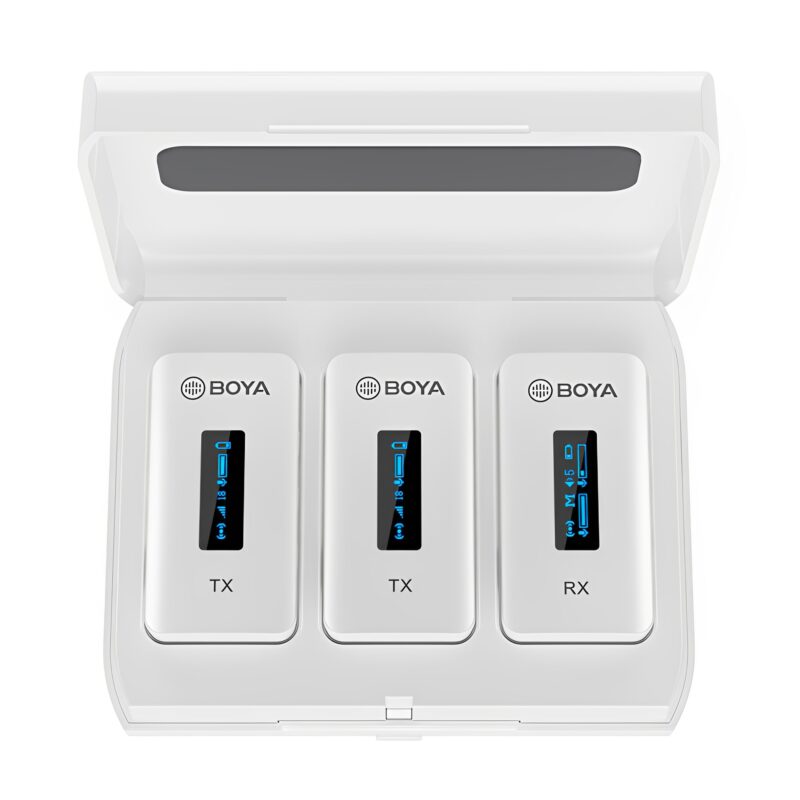 Sistema Microfone Sem Fio Boya By-xm6-k2 Lapela Branco