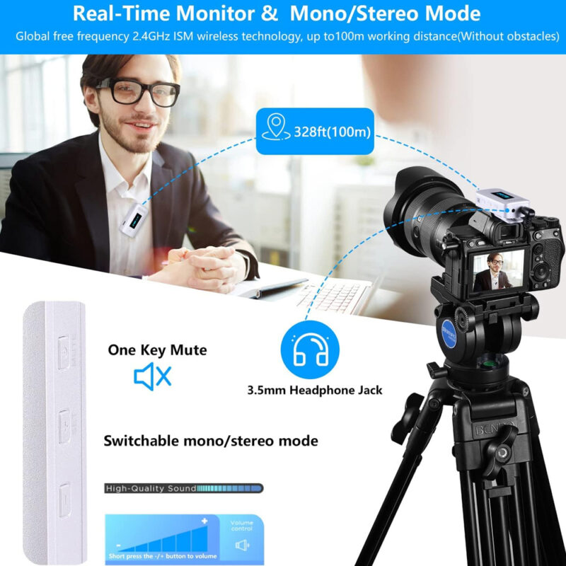 Sistema Microfone Sem Fio Boya By-xm6-k2 Lapela Branco