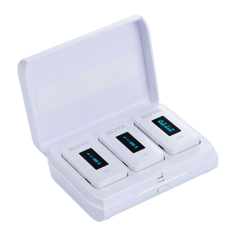 Sistema Microfone Sem Fio Boya By-xm6-k2 Lapela Branco