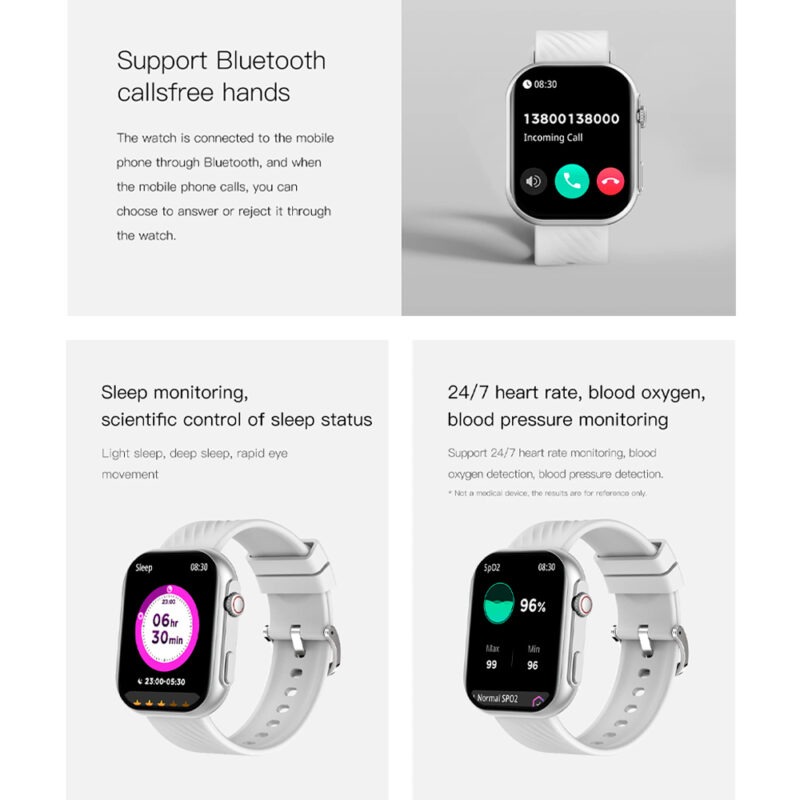 Relógio Smartwatch Zwear Zw03 Tela 2.3 pol. Prata