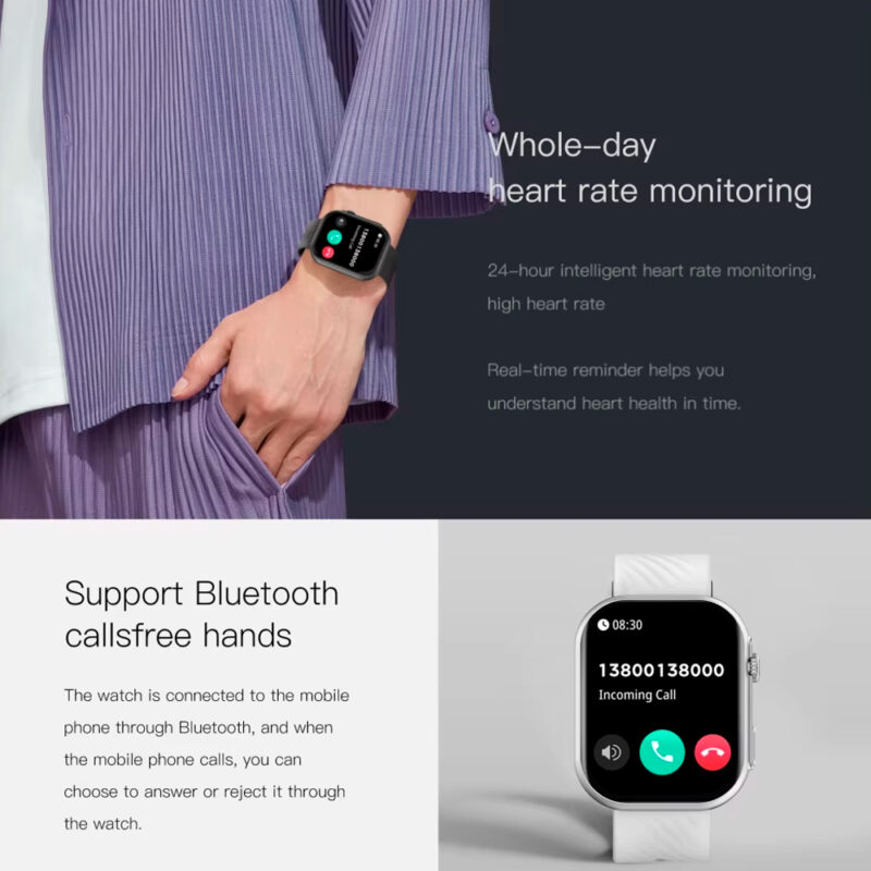Relógio Smartwatch Zwear Zw03 Tela 2.3 pol. Prata