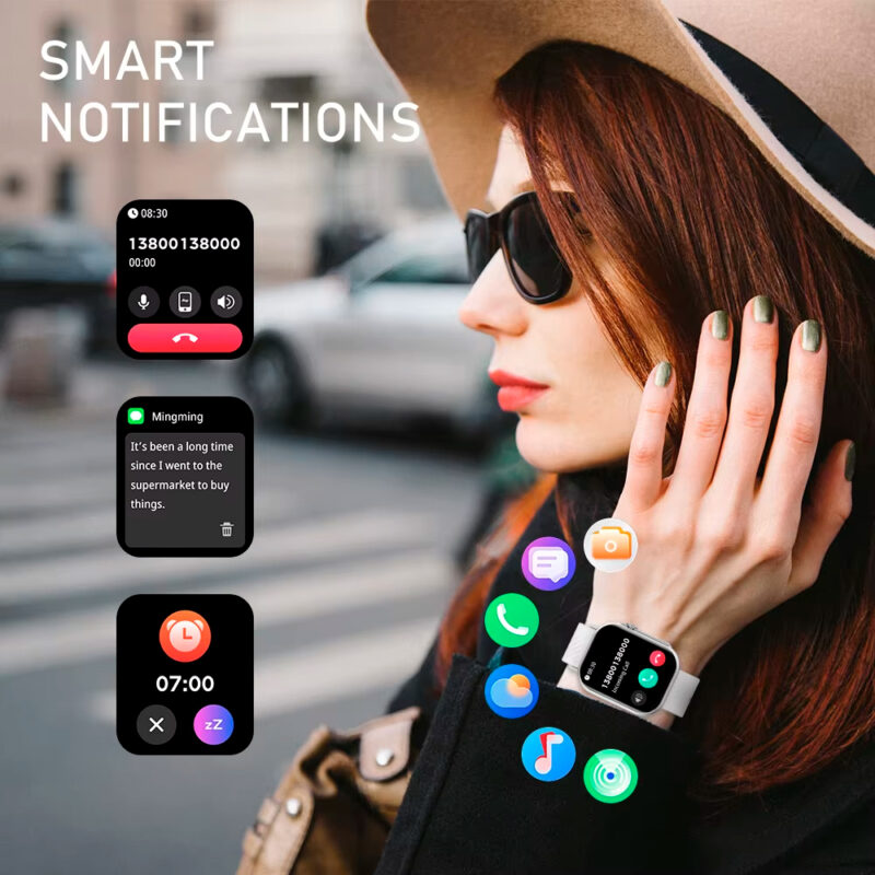Relógio Smartwatch Zwear Zw03 Tela 2.3 pol. Prata