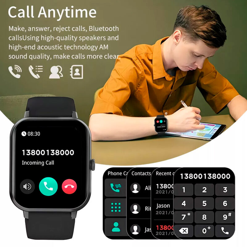 Relógio Smartwatch Bluetooth Zwear Tela 1.83 pol. Preto