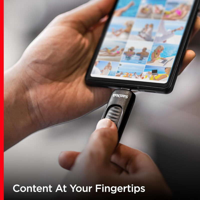 Pen Drive Sandisk 256gb Ultra Slider Usb C 3.2 Preto