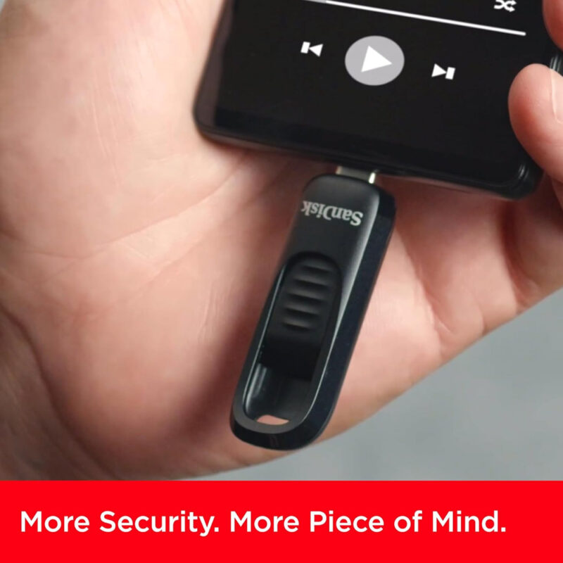 Pen Drive Sandisk 256gb Ultra Slider Usb C 3.2 Preto