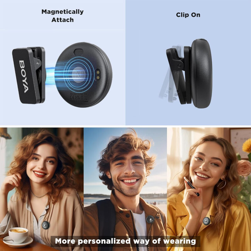 Sistema Microfone Sem Fio Boya Omic-D p/Ios Lapela Preto