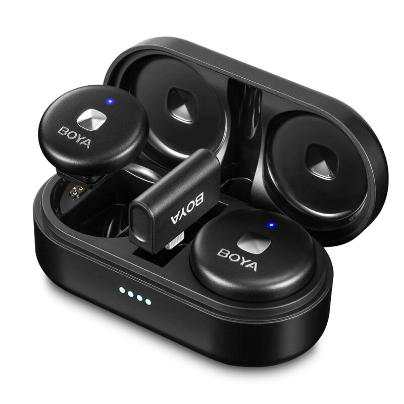Sistema Microfone Sem Fio Boya Omic-D p/Ios Lapela Preto