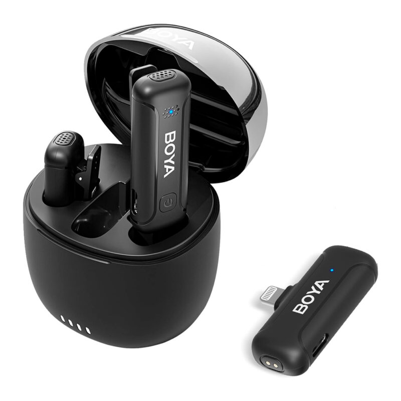Sistema Microfone de Lapela Boya By-wm3t-d2 p/Ios Preto