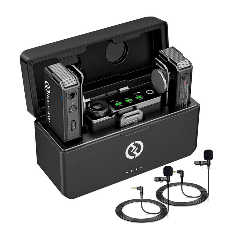 Sistema Microfone de Lapela Hollyland Lark Max Duo Preto