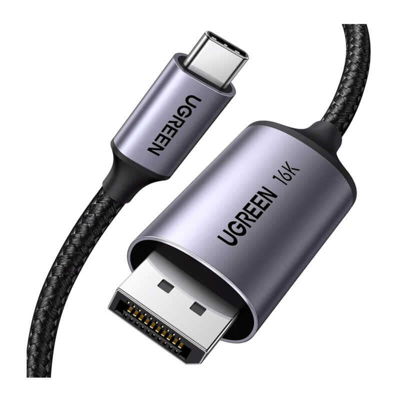 Cabo Usb C para DisplayPort Ugreen 16K/30Hz 1M Cinza