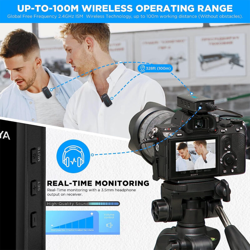 Sistema Microfone Sem Fio Boya by-Xm6 K2 Lapela Celular Dslr