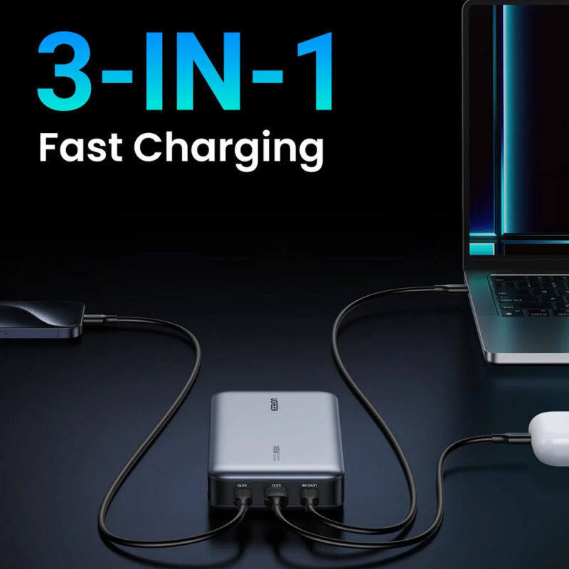 Carregador Portátil Ugreen 25000mAh Power Bank PD 145W Cinza