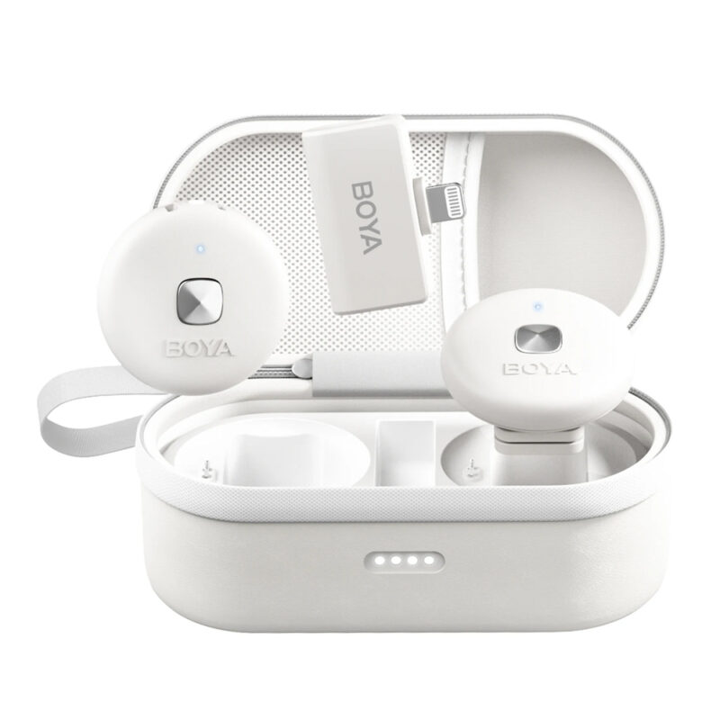 Sistema Microfone Sem Fio Boya Omic-D Lapela p/Ios Branco