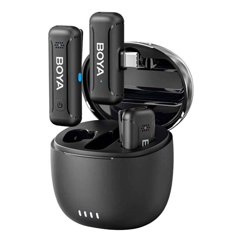 Sistema Microfone de Lapela Boya By-wm3t-u2 Usb C Preto