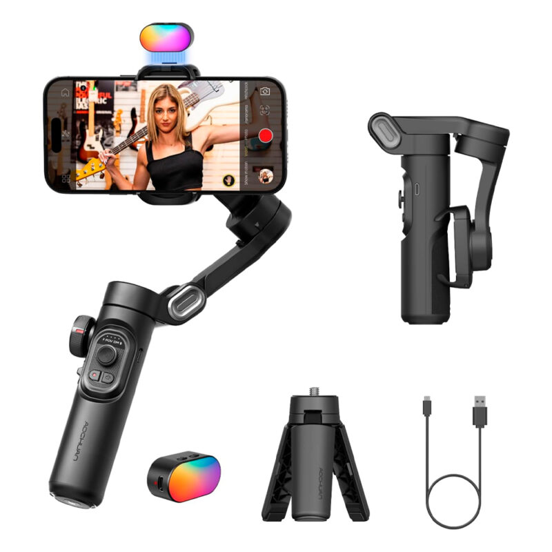 Estabilizador Aochuan Smart Xe Kit Gimbal Celular Preto