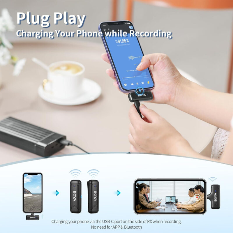 Sistema Microfone Lapela Boya By-wm3t-m2 p/3.5mm Preto