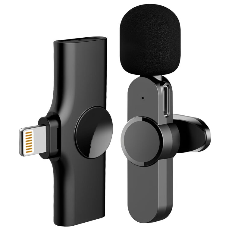Microfone de Lapela EP033T p/Ios/Lightning 2.4Ghz Preto