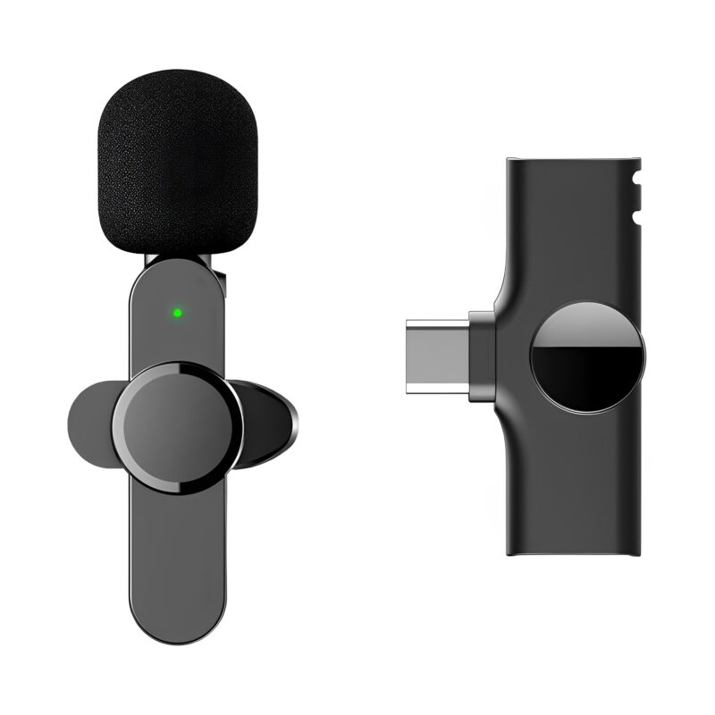 Microfone de Lapela EP033T Usb C p/Android 2.4GHz Preto