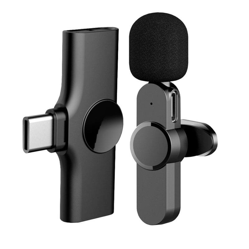 Microfone de Lapela EP033T Usb C p/Android 2.4GHz Preto