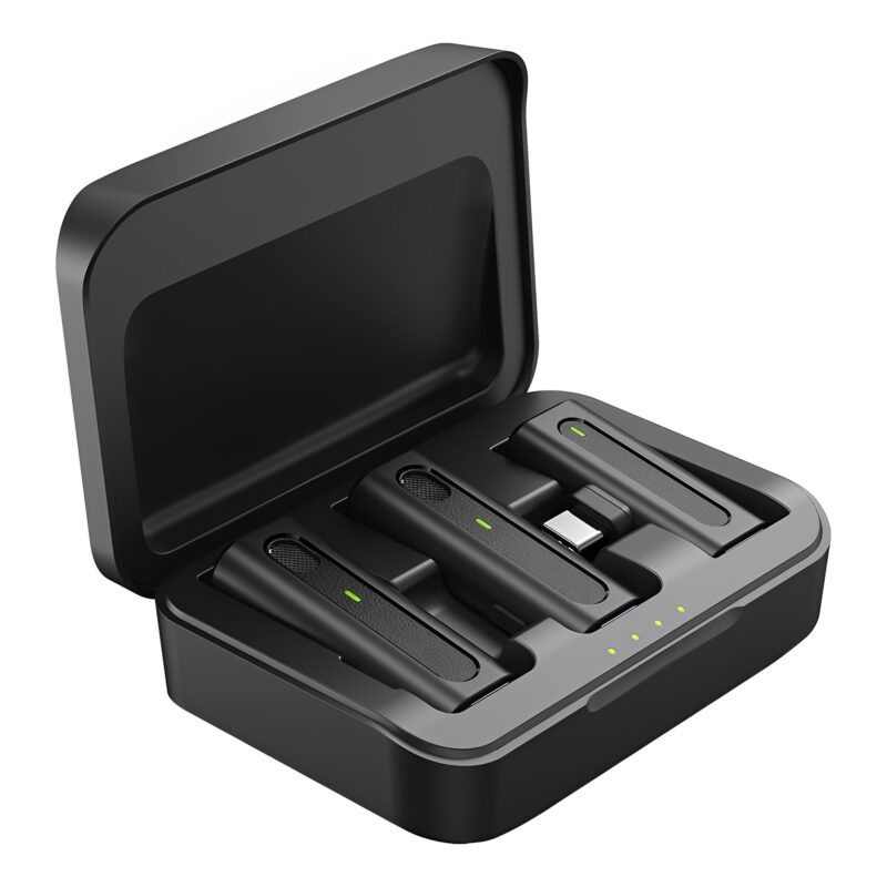 Sistema Microfone Lapela M9 Usb C 2.4GHz p/Android Preto