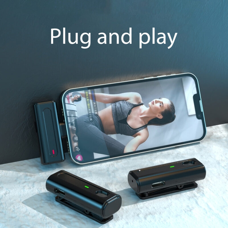 Sistema Microfone Lapela M9 Usb C 2.4GHz p/Android Preto