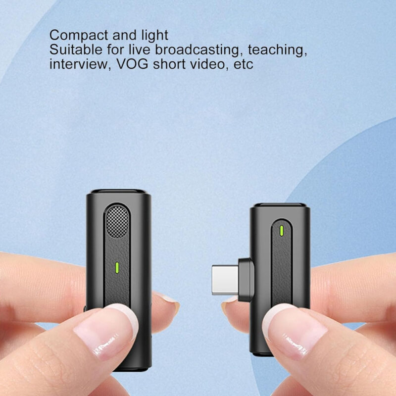 Sistema Microfone Lapela M9 Usb C 2.4GHz p/Android Preto