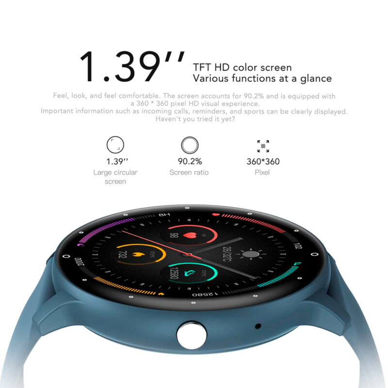 Relógio Smartwatch Zwear Zl02j Pro BT5.2 Tela 1.3' Azul