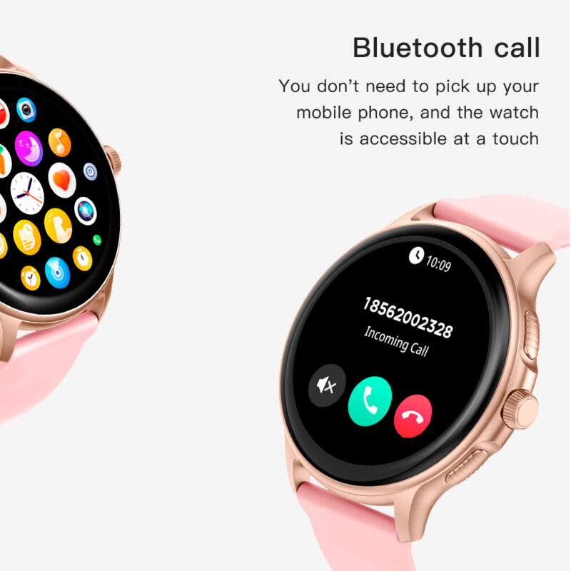 Relógio Smartwatch Zwear Z121 BT 5.3 Tela 1,4 pol Rosa