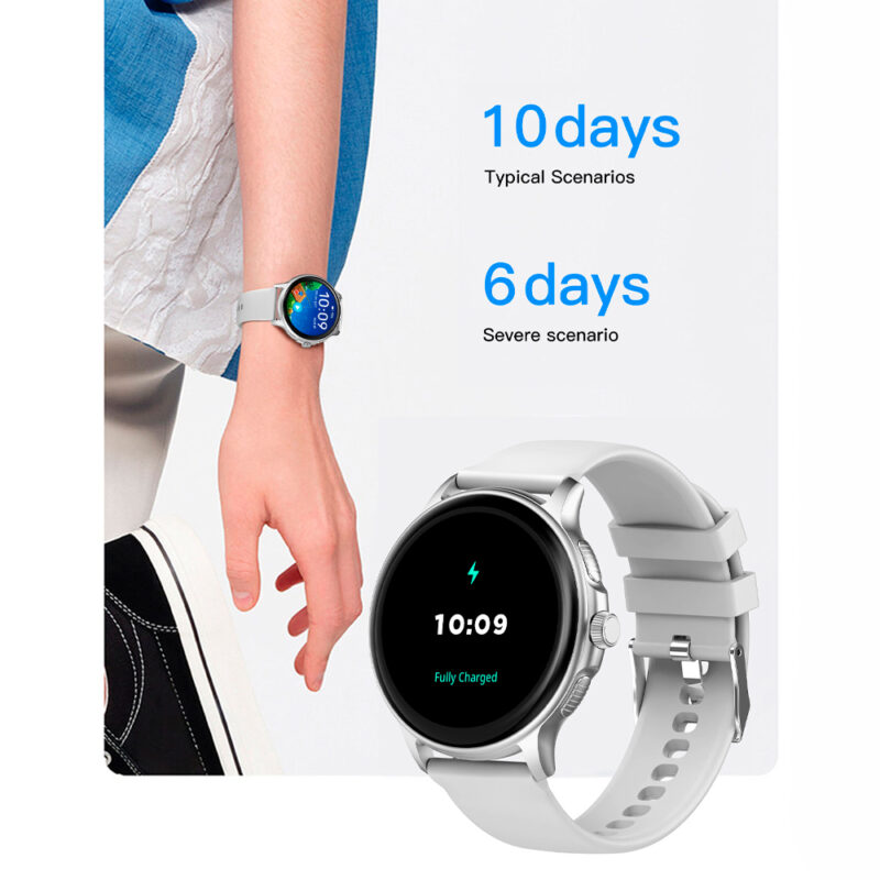 Relógio Smartwatch Zwear Z121 BT 5.3 Tela 1,4 pol Prata