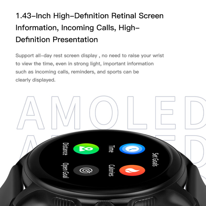Relógio Smartwatch Zwear Z121 BT 5.3 Tela 1,4 pol Preto