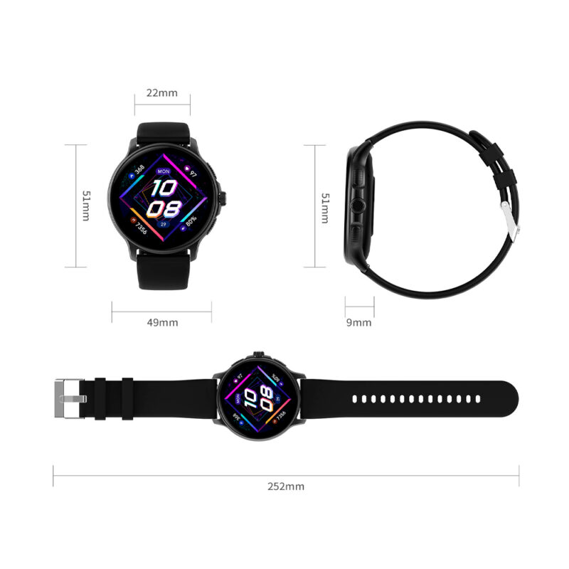 Relógio Smartwatch Zwear Z121 BT 5.3 Tela 1,4 pol Preto