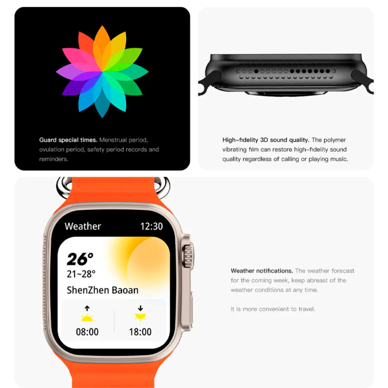 Relógio Smartwatch Zwear Zl67 BT 5.2 Tela 1.93' Laranja