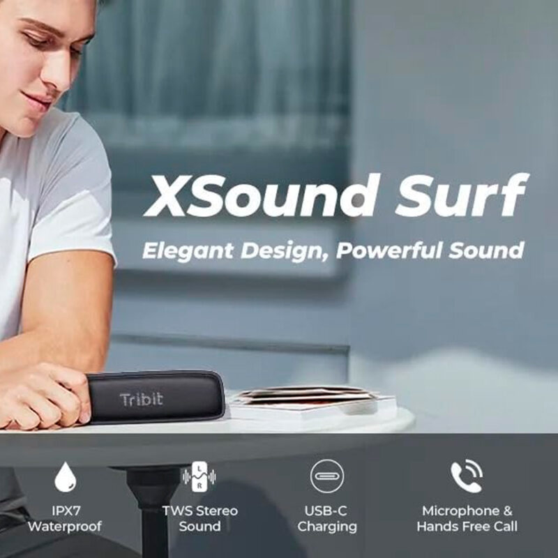 Caixa de Som Bluetooth Tribit XSound Surf Portátil Preta