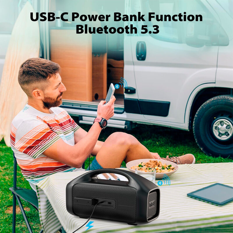 Caixa Som Bluetooth Tribit Stormbox Blast Portatil Preta
