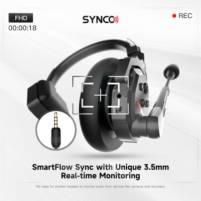 Fone de Ouvido Sem Fio Synco X2 p/Intercomunicação Preto