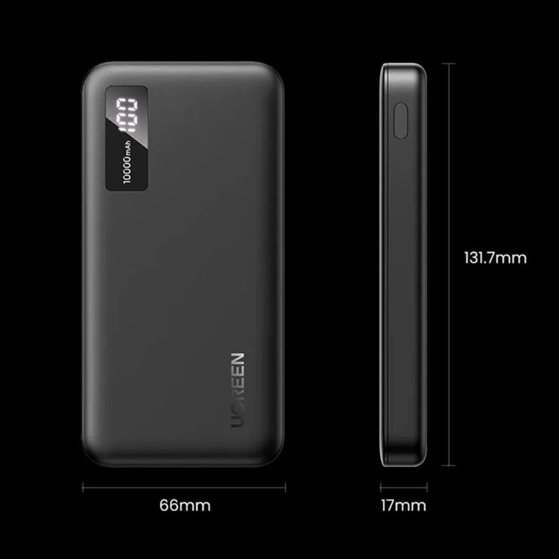 Power Bank Ugreen 10000mAh Bateria Portátil 20W Preta