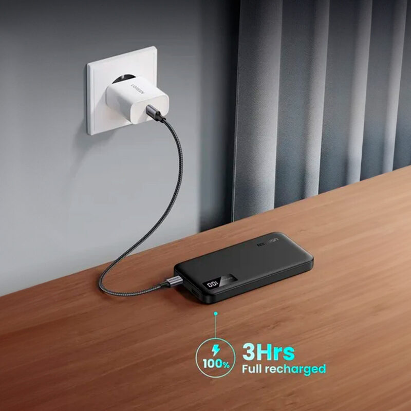 Power Bank Ugreen 10000mAh Bateria Portátil 20W Preta