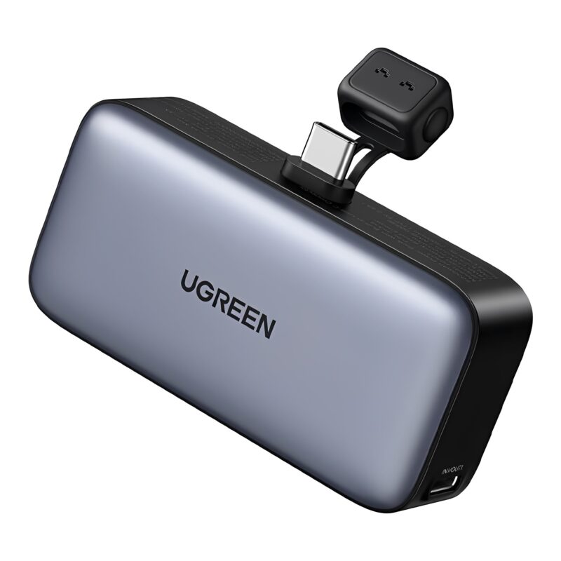Power Bank Mini Ugreen 5000mAh Conector USB-C 20W Cinza
