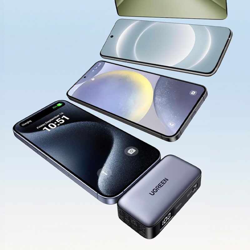 Power Bank Mini Ugreen 5000mAh Conector USB-C 20W Cinza