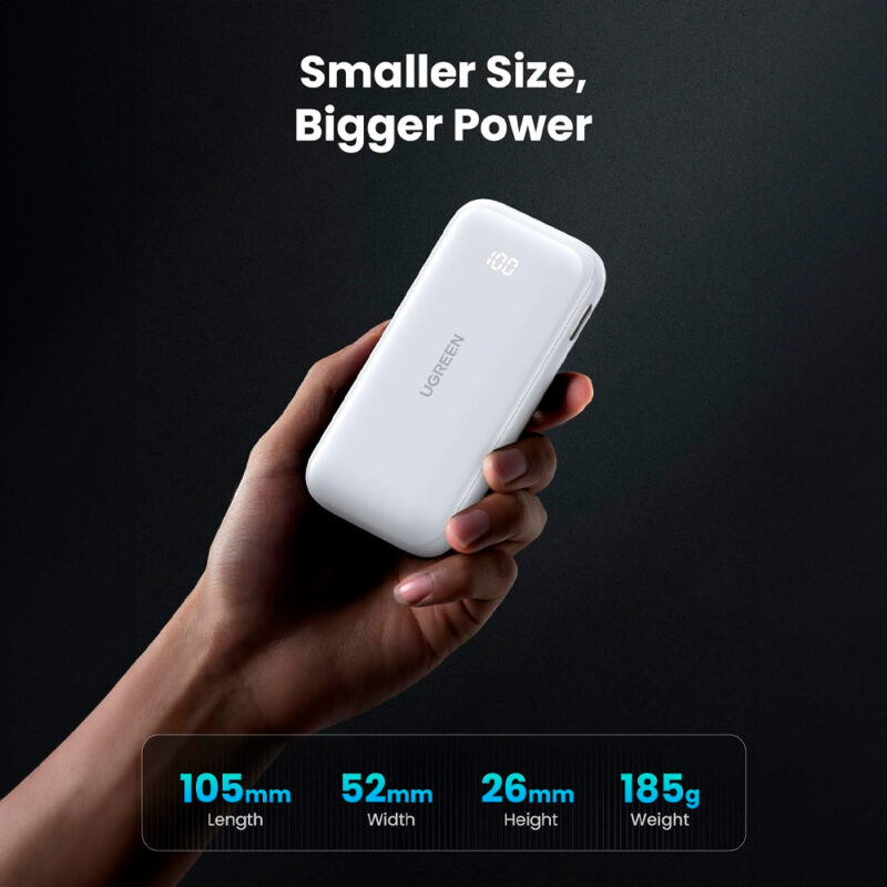 Power Bank Ugreen 10000mAh Bateria Portátil 30W Branco