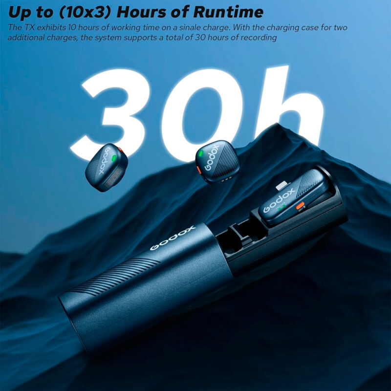 Microfone Sem Fio Godox Cube SC Usb C Lapela 2.4GHz Preto