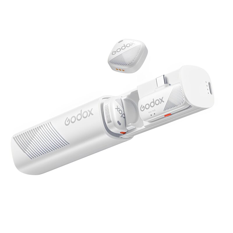 Microfone Sem Fio Godox Cube SC Usb C Lapela 2.4GHz Branco