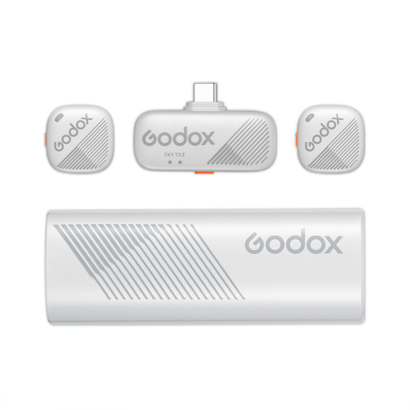 Microfone Sem Fio Godox Cube SC Usb C Lapela 2.4GHz Branco