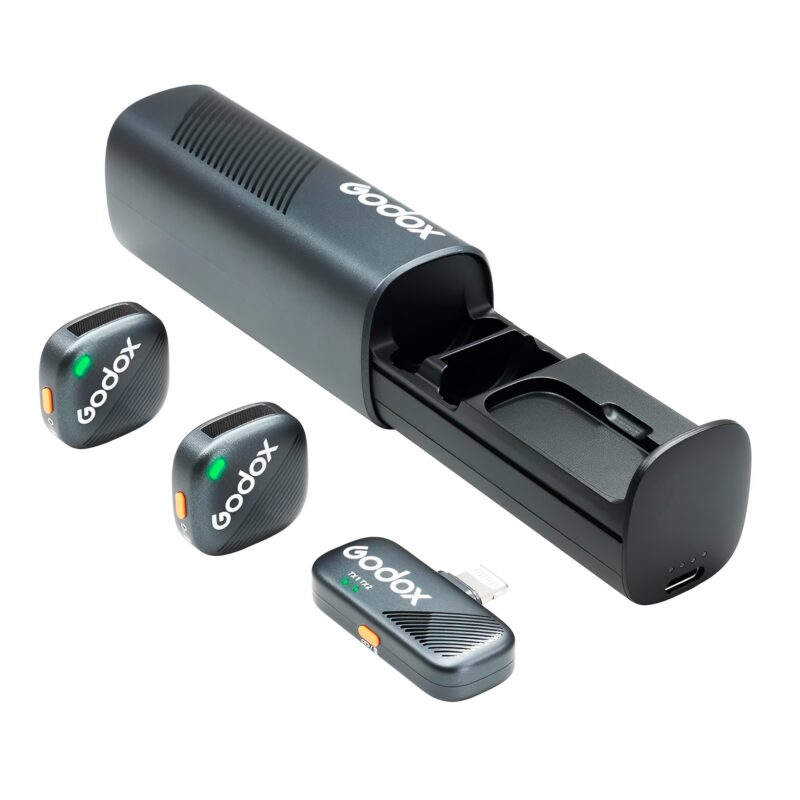 Microfone Sem Fio Godox Cube SL Lapela 2,4G iPhone Preto