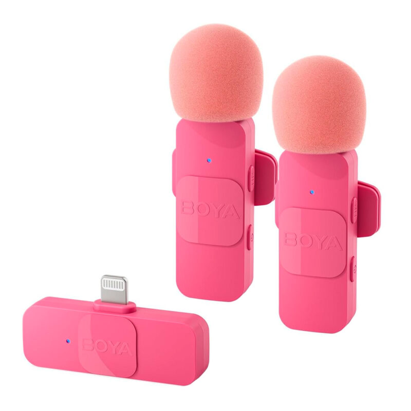 Microfone Sem Fio Boya By-v2 Lightning Iphone Lapela Rosa