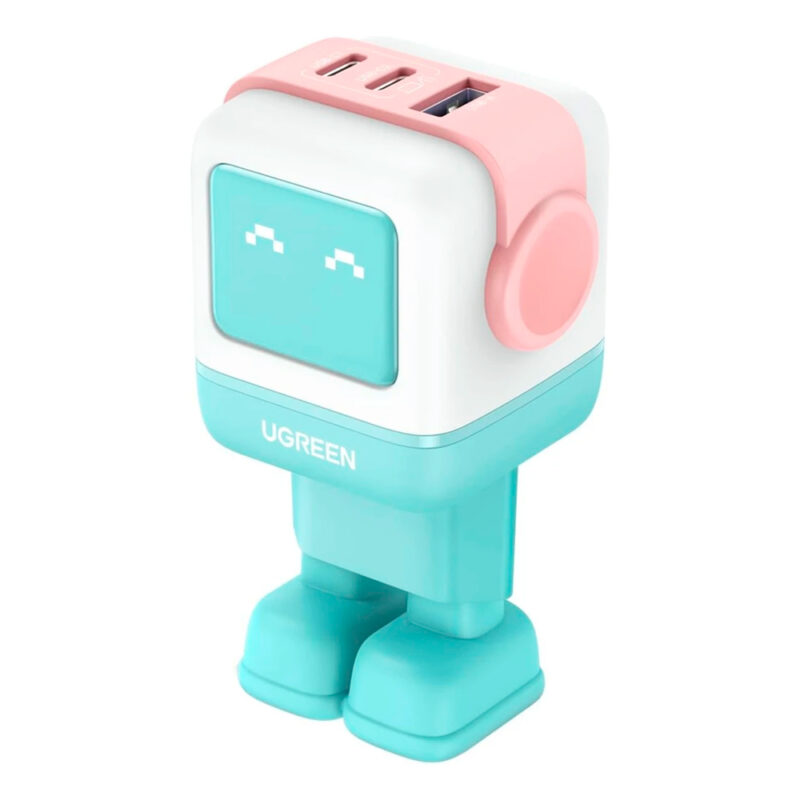 Carregador Parede Ugreen Porta Usb-A/C Máx 65W Azul Rosa