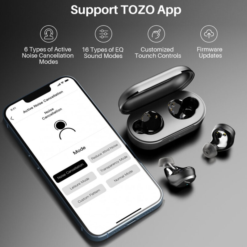 Fone de Ouvido Sem Fio Tozo NC9 Pro Bluetooth 5.3 Preto