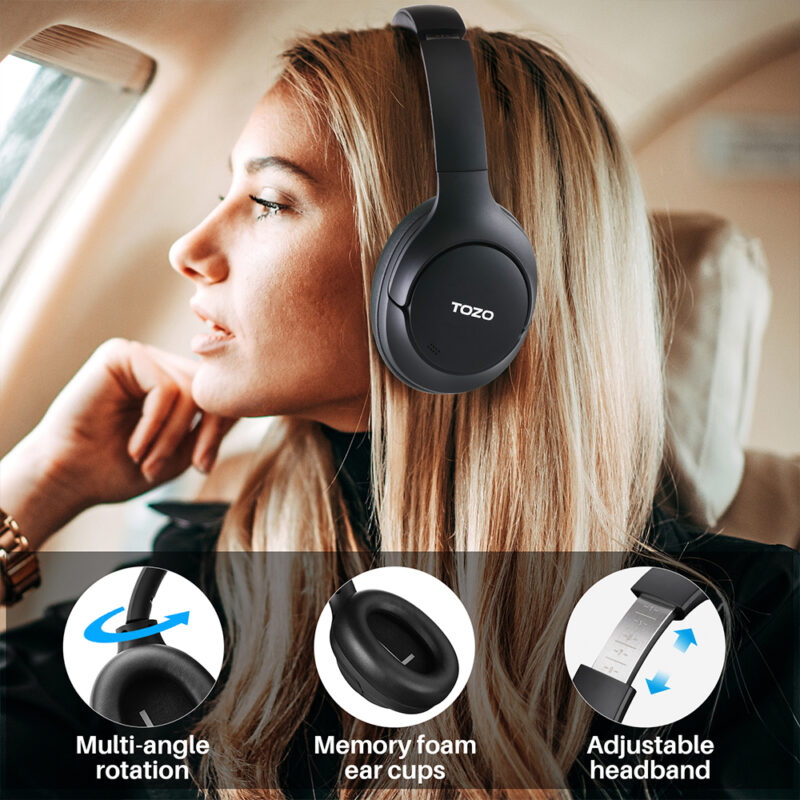 Fone de Ouvido Sem Fio Tozo H10 Bluetooth 5.3 Preto