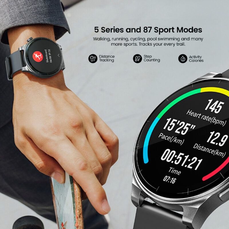 Relógio Smartwatch Tozo S5 Tela AMOLED 1,43 pol. Preto